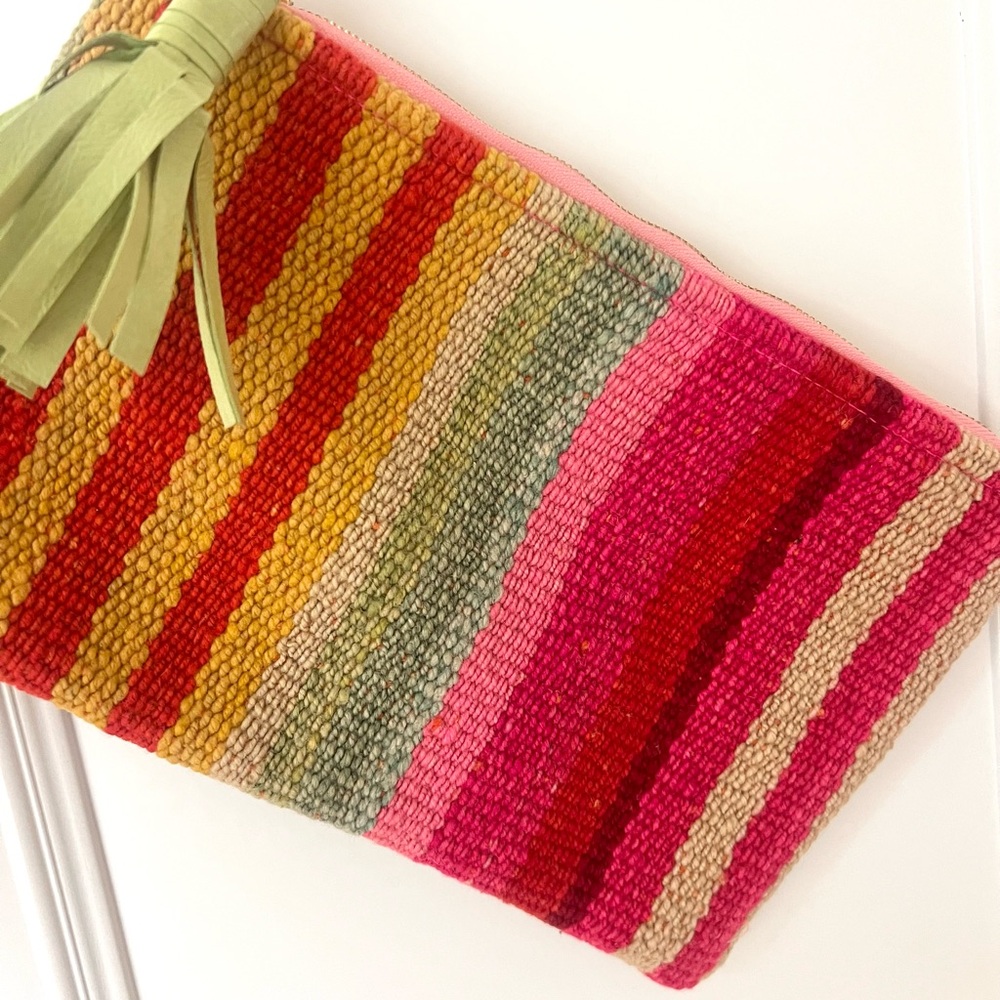 Colorful Striped Textile Sarah Sharp Clutch, NWOT